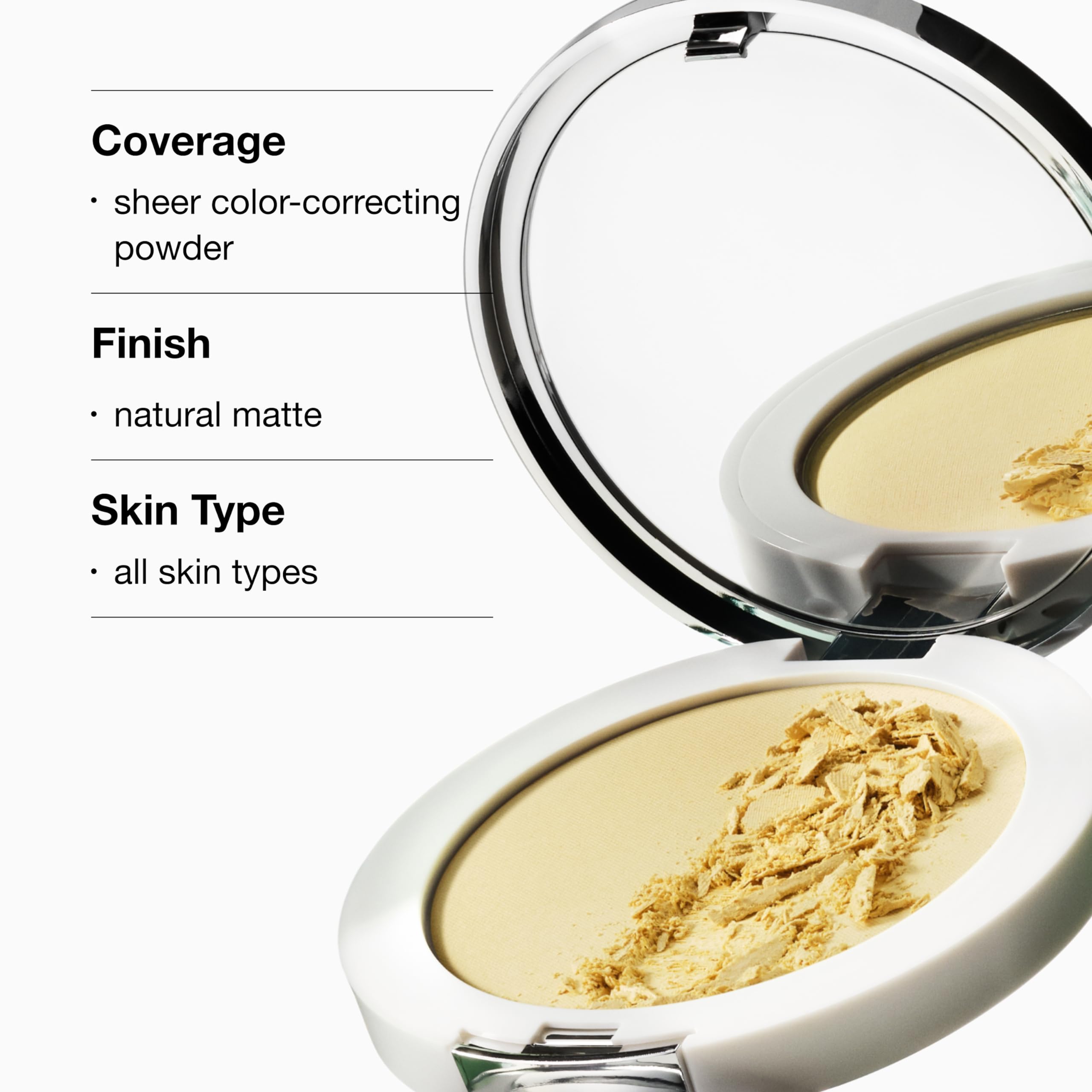 Clinique Redness Solutions Instant Relief Mineral Pressed Powder Makeup | Redness Correcting + Appropriate for Skin with Rosacea, Transparent, 1 Ounce